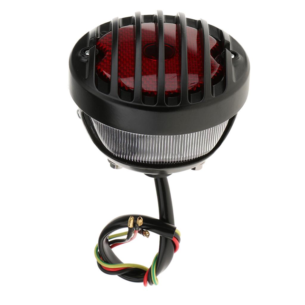 Number License Plate Side Mount Bracket with Rear Tail Brake Light for Universal Motorcycle