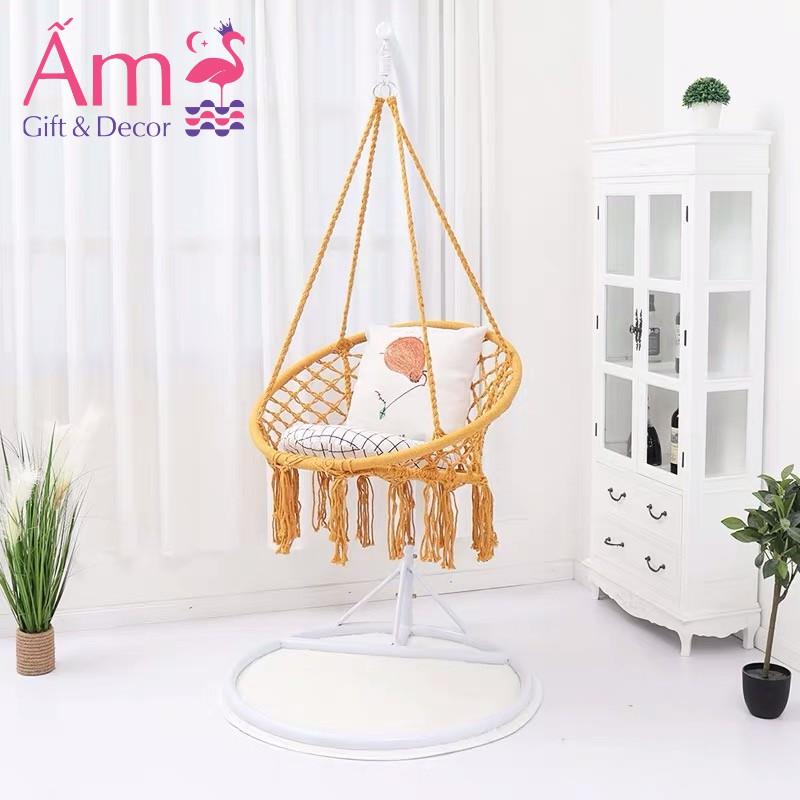 Võng Tròn Đan Dây Chắc Chắn Có Kèm Khung - Decor Trang Trí Phòng Xinh Phù Hợp Cho Mọi Lứa Tuổi