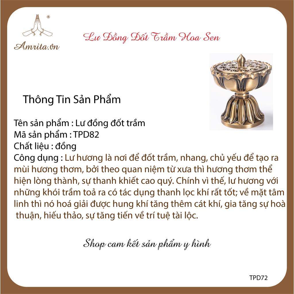 Lư Xông Trầm Hương - Đỉnh Đốt Nhang Bằng Đồng Đúc Nguyên Khối Cao Cấp Thiết Kế Chạm Khắc Tinh Xảo Đồ Thờ Cúng