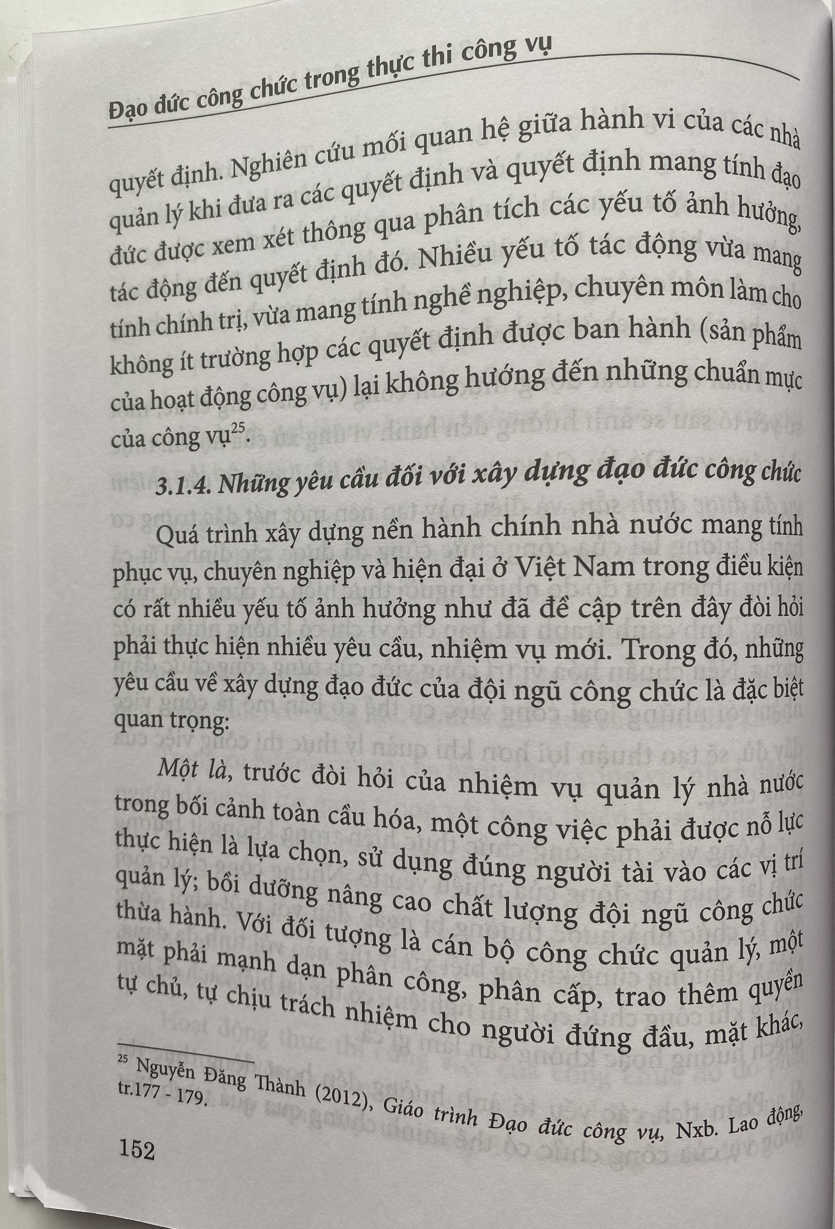 Đạo đức công chức trong thực thi công vụ