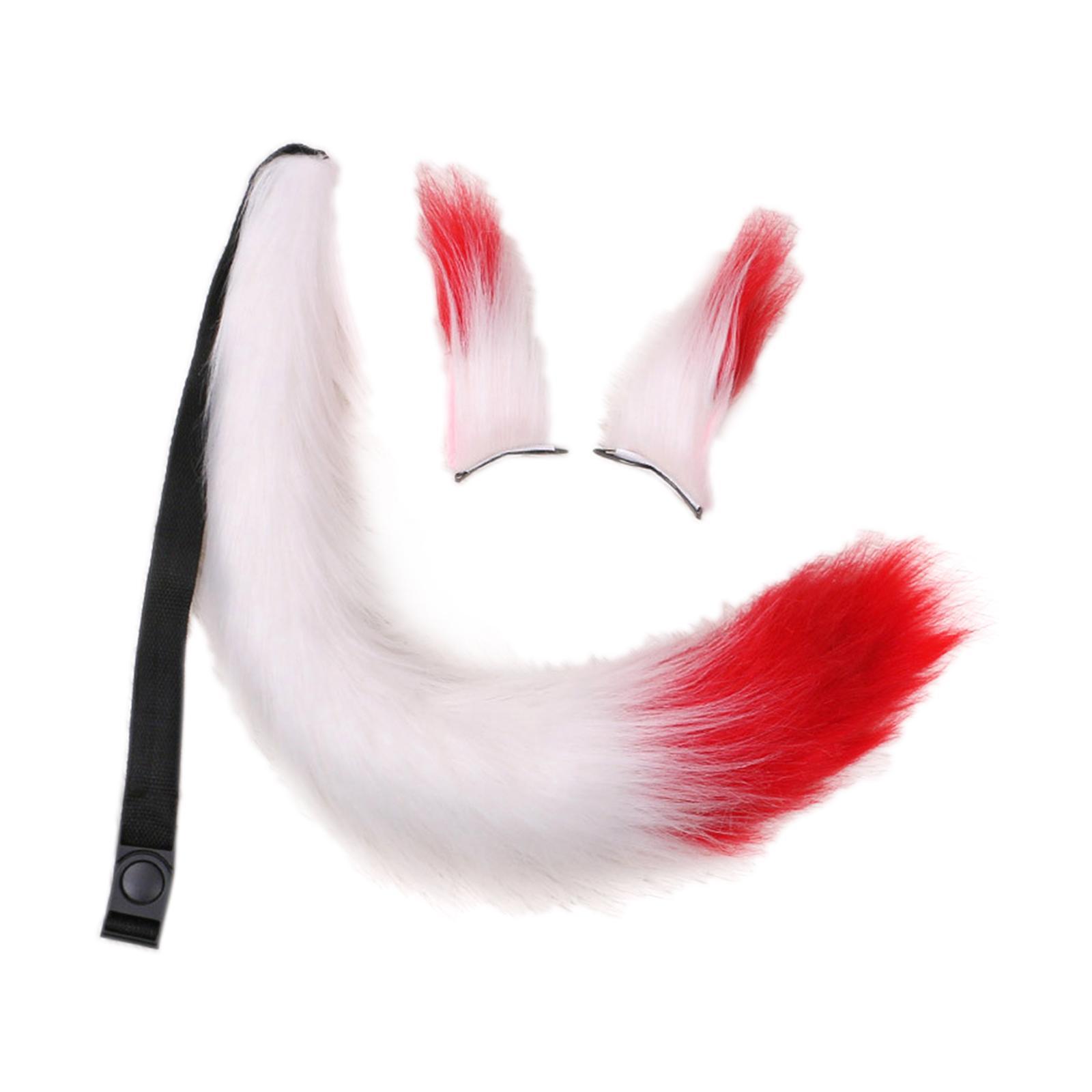Faux Ears and Tail Set Fancy Dress Costume for Birthday Carnival Party