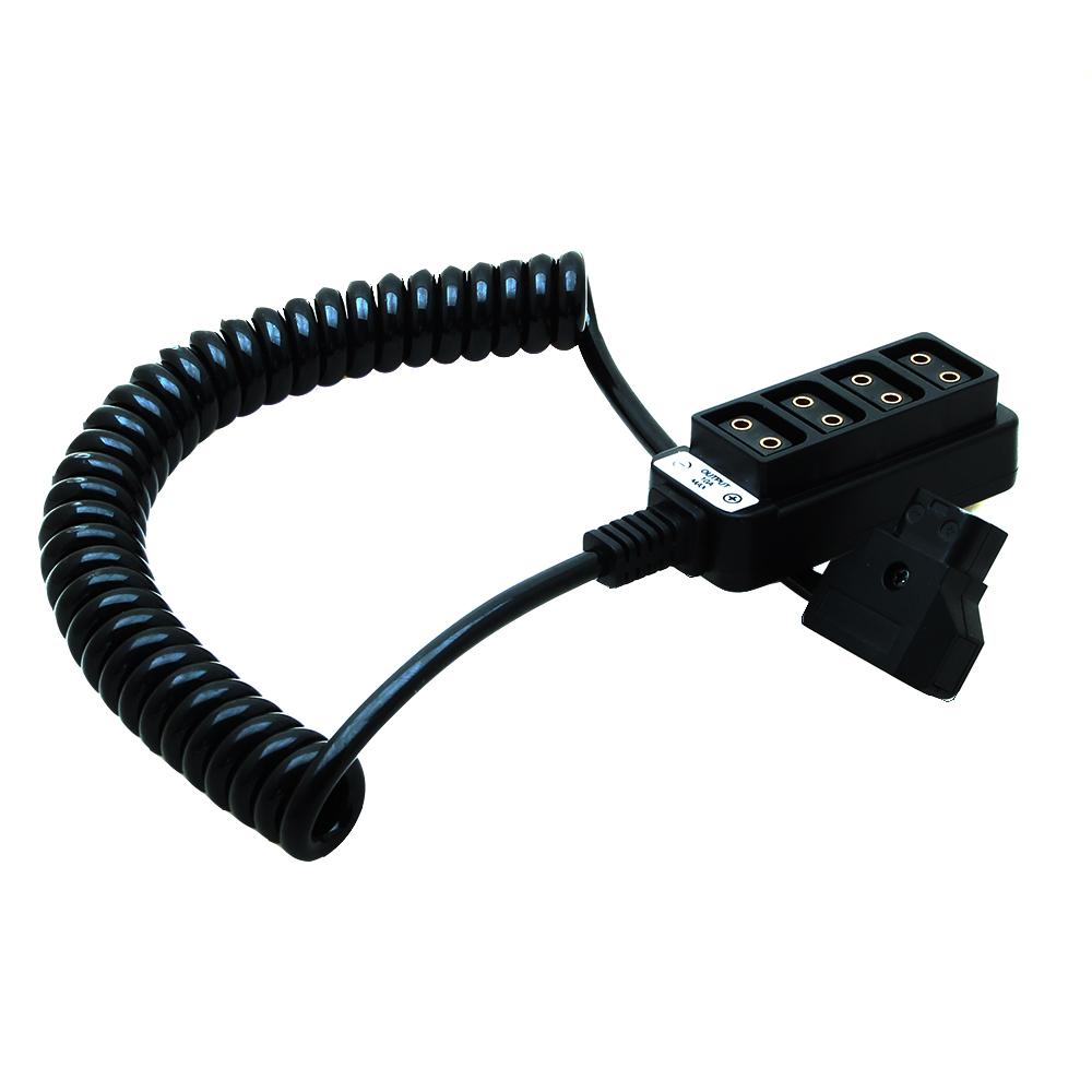 D-Tap Male to 4-Port D-Tap Female Cable Splitter Spring Line for Anton Bauer Battery