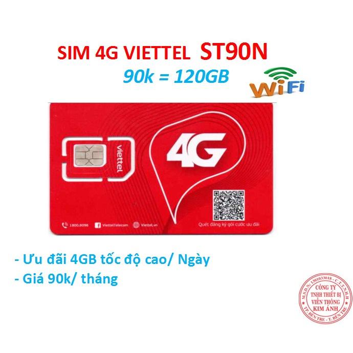 {Bao chặn } Sim Viettel dùng mãi mãi gói ST90N ưu đãi 4GB/ Ngày, Hàng chính hãng