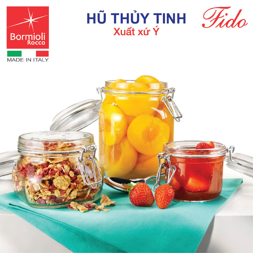 Hình ảnh Hũ Thủy Tinh Nắp Cài Kín Hơi Fido Bormioli Rocco 149280M04321991 (750ml)