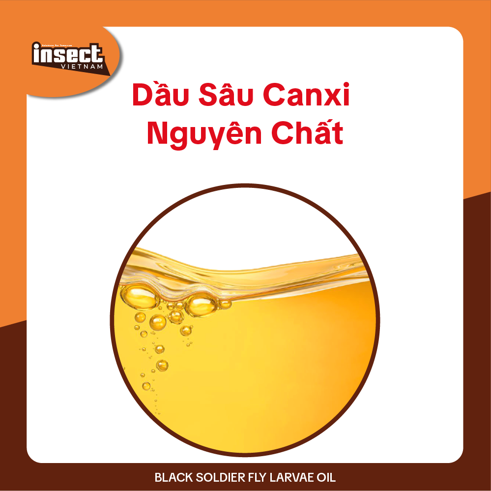 Dầu Sâu Canxi nguyên chất INSECT VIETNAM - Bổ sung các axit béo cho các loại vật nuôi, gia cầm, gia súc, thủy sản như: Gà, Chim, Cá, Chó, Mèo, Gặm Nhấm, Bò Sát, Heo, Tôm, ... - Hộp 450g