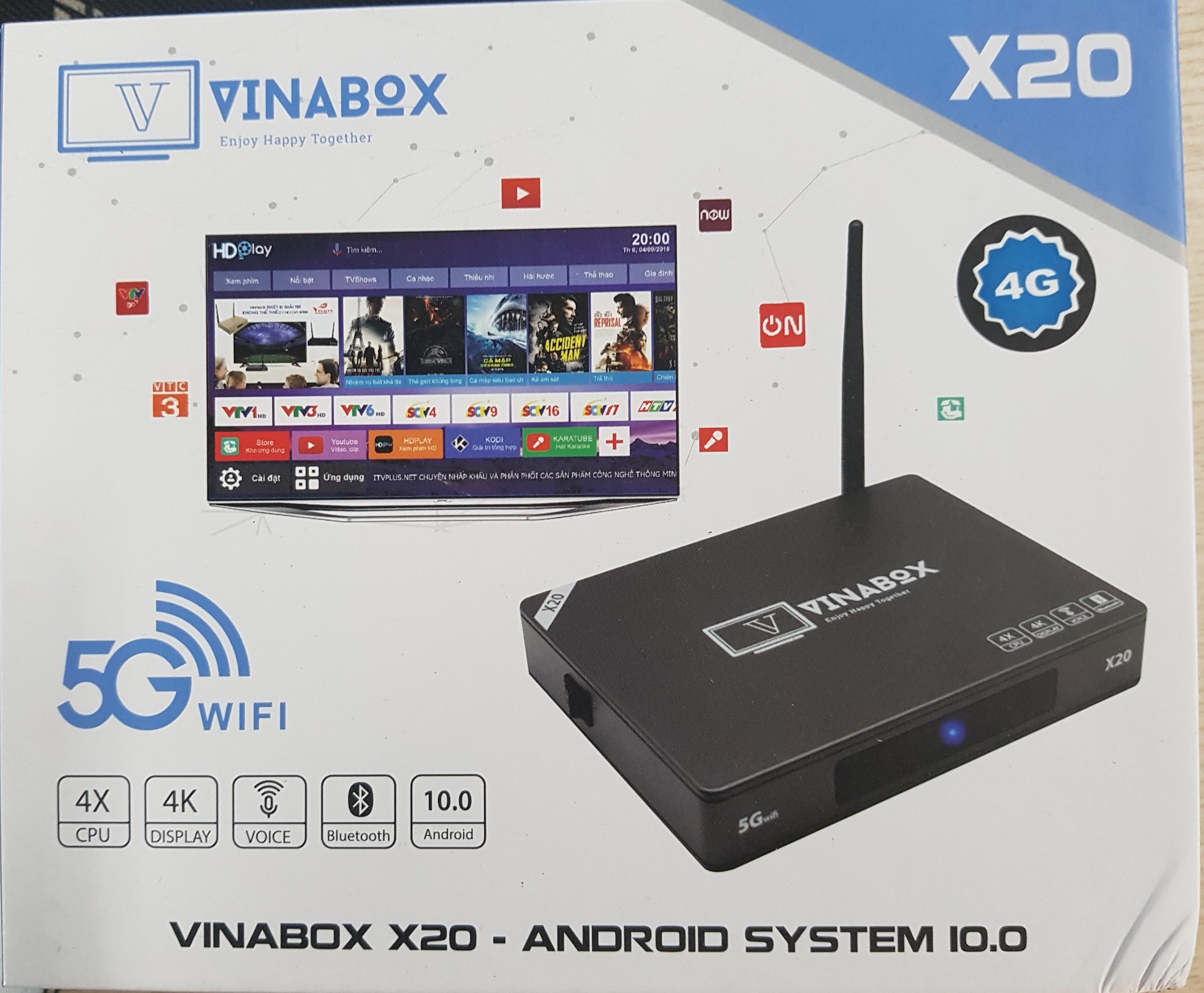 Android vinabox X20-2020 bản Ram 4G, Rom 32G- cấu hình mạnh - SẢN PHẨM CHÍNH HÃNG