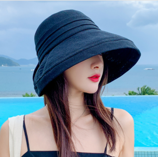 Mũ nữ gắn nơ phong cách Hàn, nón chống nắng nữ thời trang mới