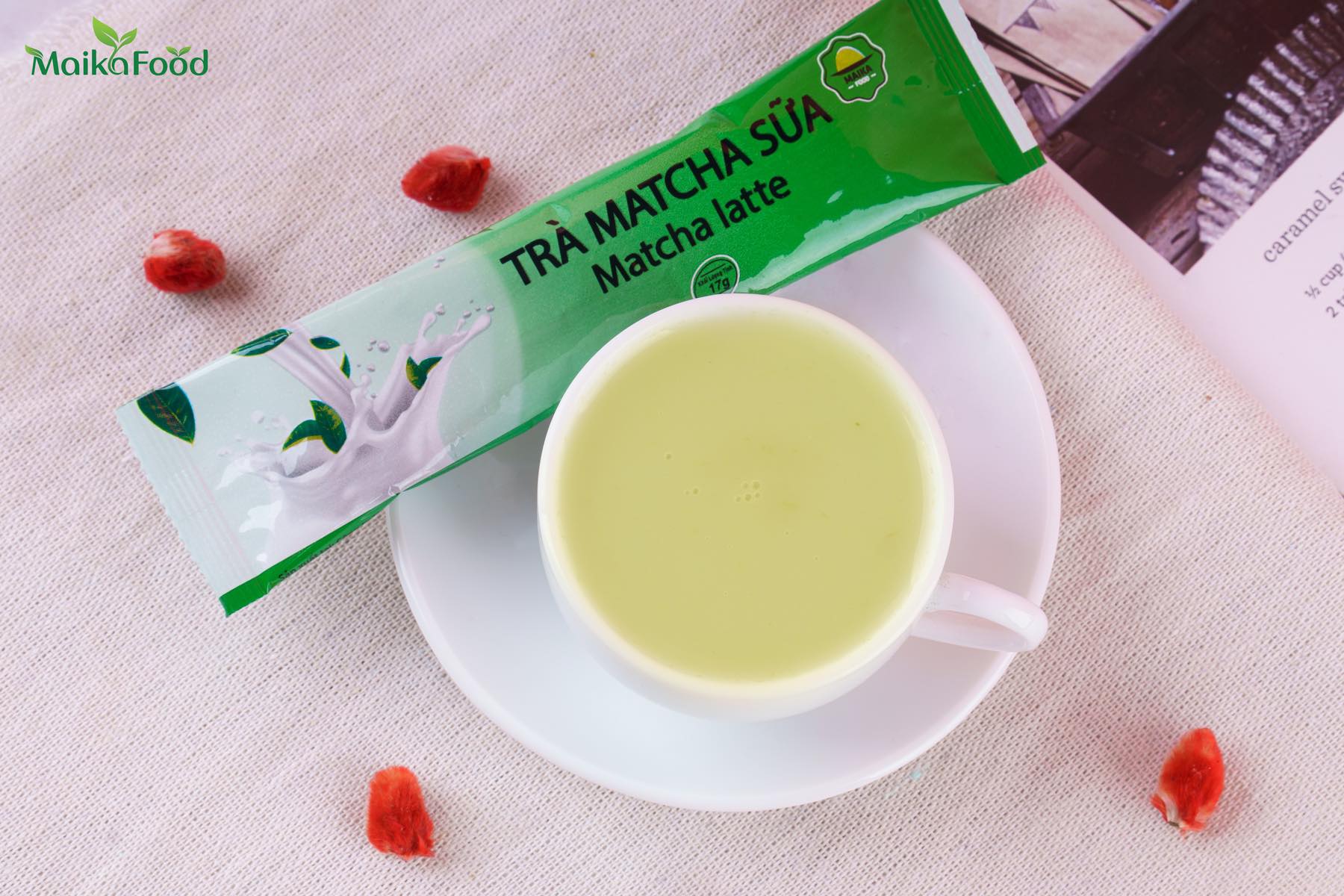 Trà Sữa Matcha - Matcha Latte MaikaFood Hoà Tan 3in1 Hộp 10 Gói 170gr