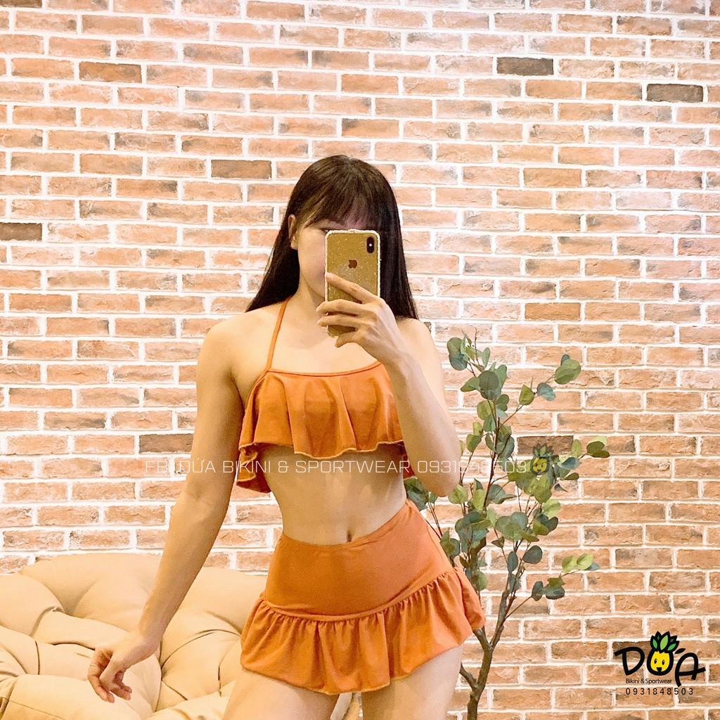 Bikini đồ bơi 2 mảnh bèo yếm cam đất