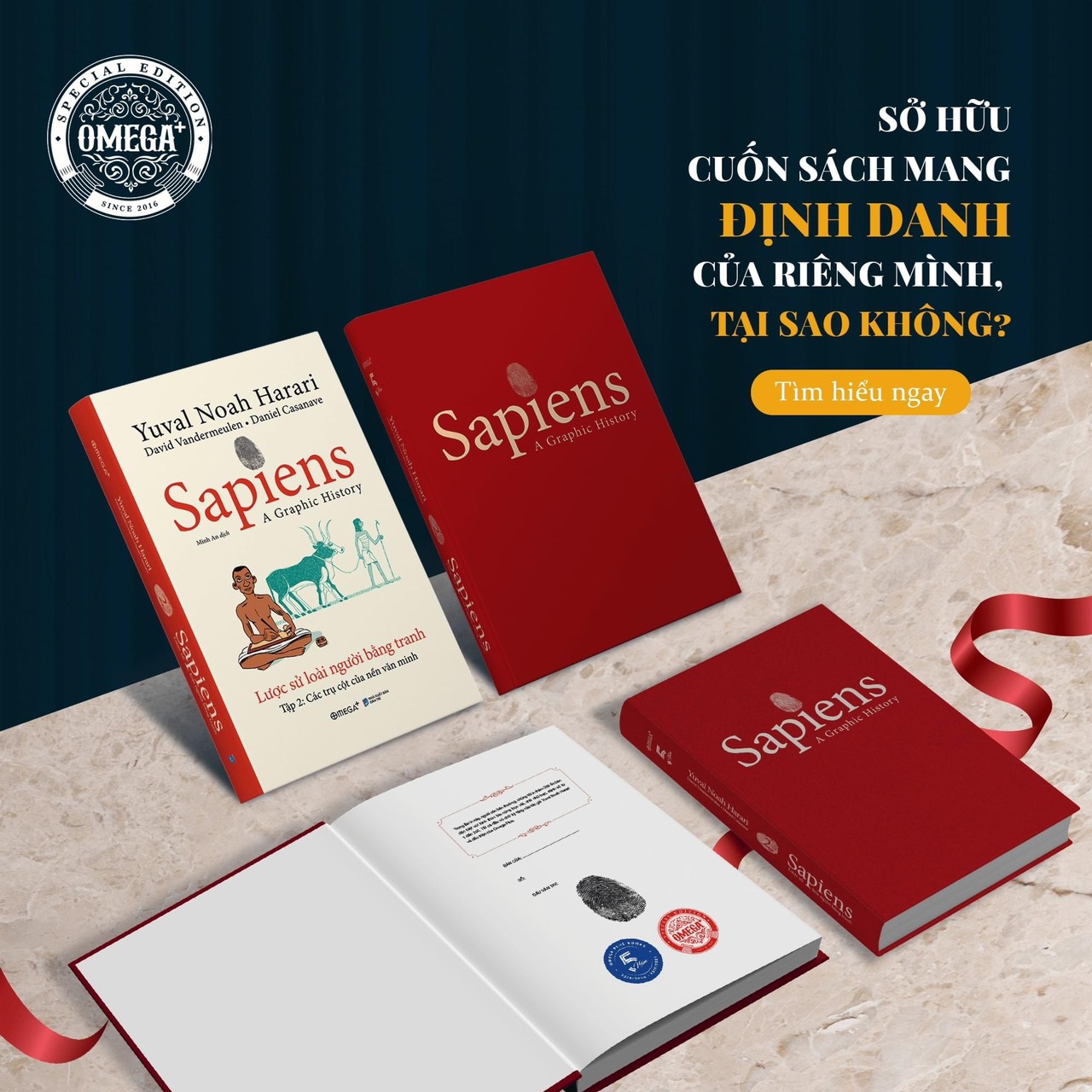 SAPIENS - CHỮ KÝ ĐỘC QUYỀN YUVAL NOAH HARARI - LƯỢC SỬ LOÀI NGƯỜI BẰNG TRANH TẬP 2 - PHIÊN BẢN GIỚI HẠN BÌA VẢI (IN 250c) -