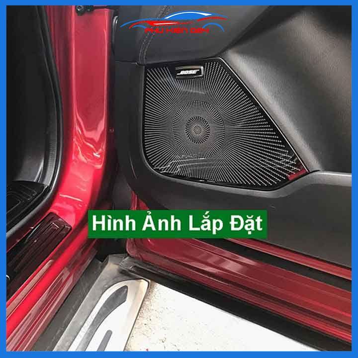 Bộ ốp màng loa vân Titan cho xe CX-8, CX8 2018-2019-2020-2021-2022 chống xước trang trí nội thất ô tô