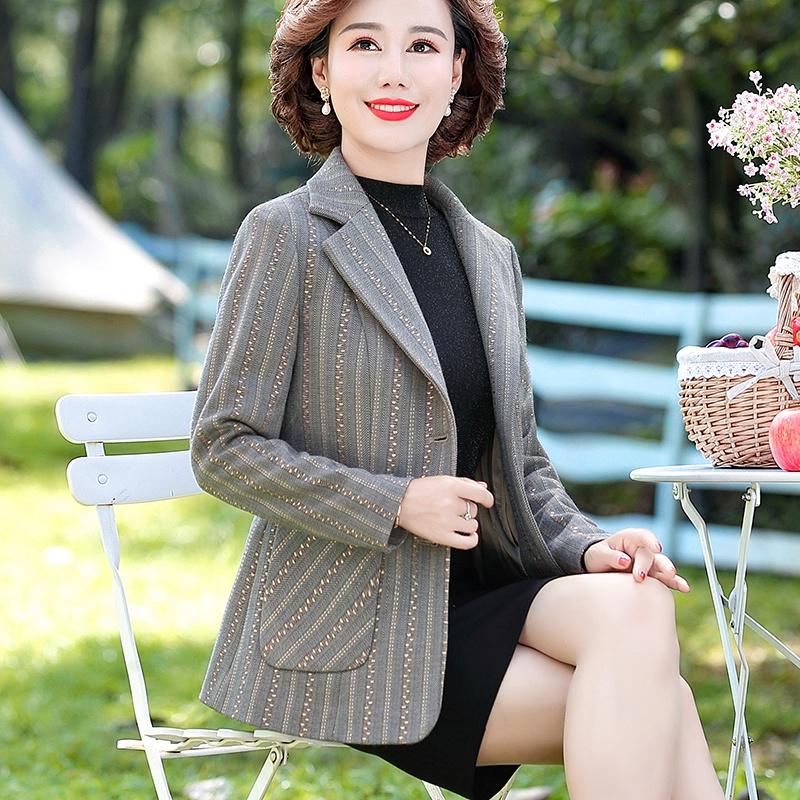 Áo Khoác Vest Trung Niên Kẻ Sọc Sang Trọng Quý Phái AV12 - Hàng Quảng Châu Cao Cấp