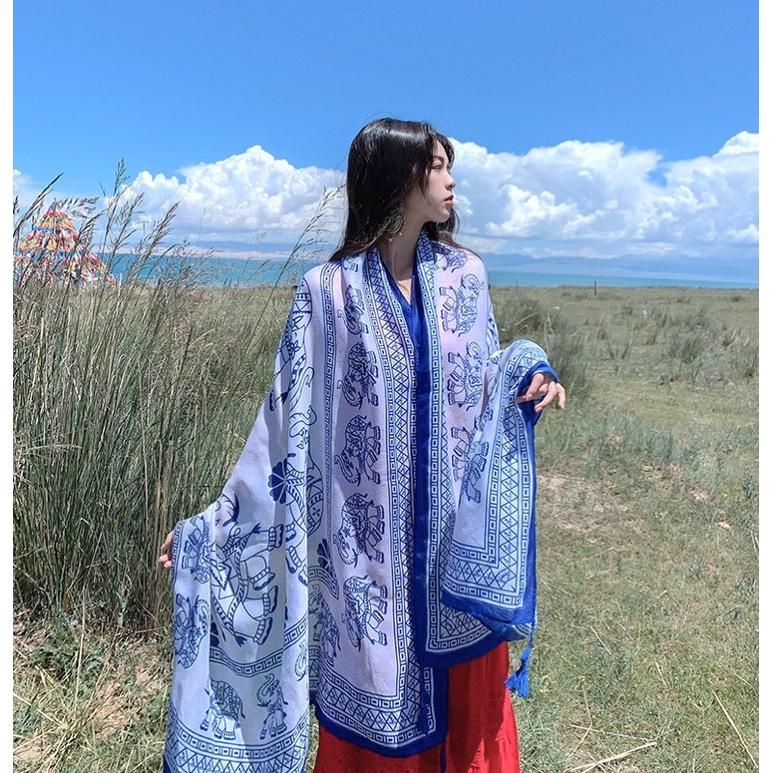 Khăn choàng BOHO đa năng hoạ tiết thổ cẩm chất đẹp mềm mịn (BH1