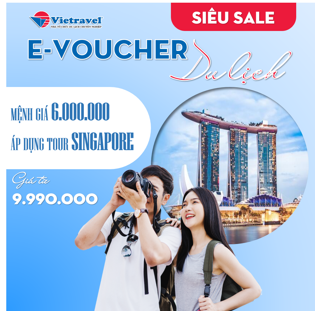 Hình ảnh [EVoucher Vietravel] Mệnh giá 6.000.000 VND áp dụng cho tour Singapore từ 9.990.000