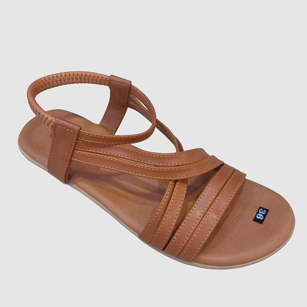 Giày Sandal Nữ Đế Bệt TiTi ĐÔ Da Bò Thật Cao Cấp DNU2111c