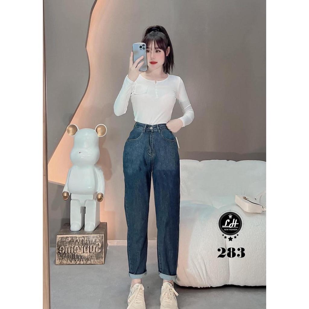Quần bò baggy loang màu cổ điển đơn gian cho nàng Lê Huy fashion Ms 283