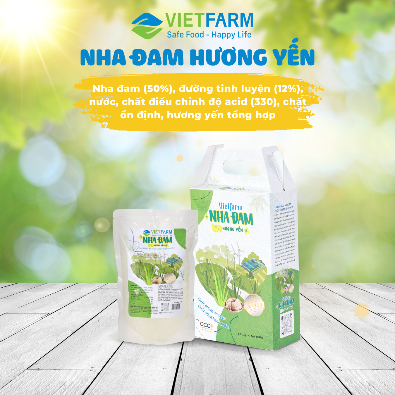 Nha đam hương yến Vietfarm hộp 1kg