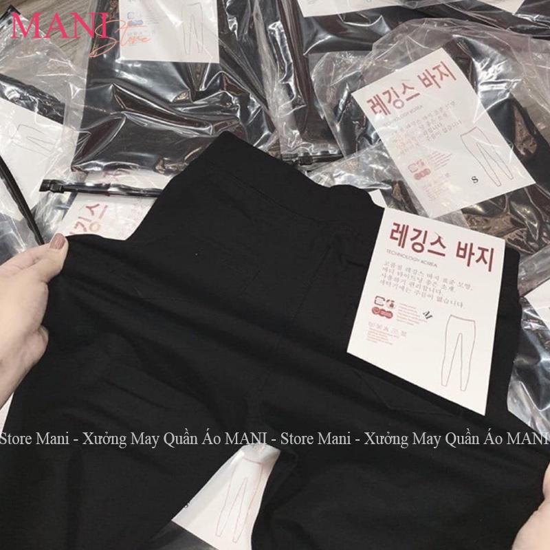 Quần legging nữ cạp cao có túi nâng mông cạp chun quần legging đen dài co giãn gen bụng vải dày cotton tập gym thể thao