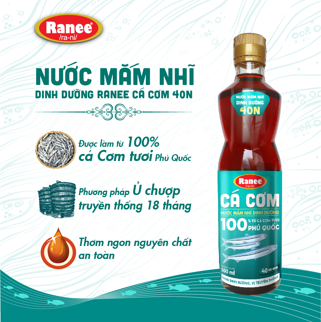 Combo 2 Nước mắm nhĩ dinh dưỡng Ranee cá cơm 40N 500ml