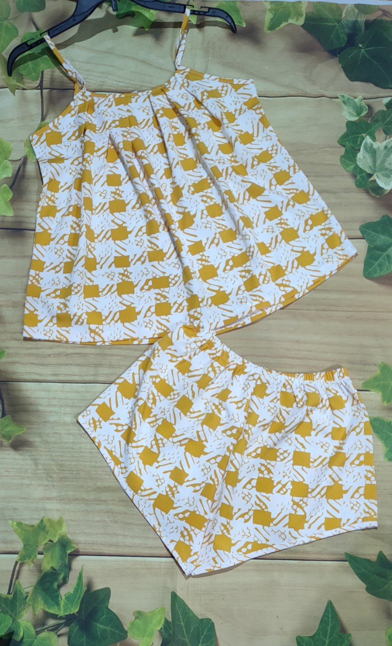 Bộ lụa ngủ 2 dây xếp ly , dây có tăng đưa