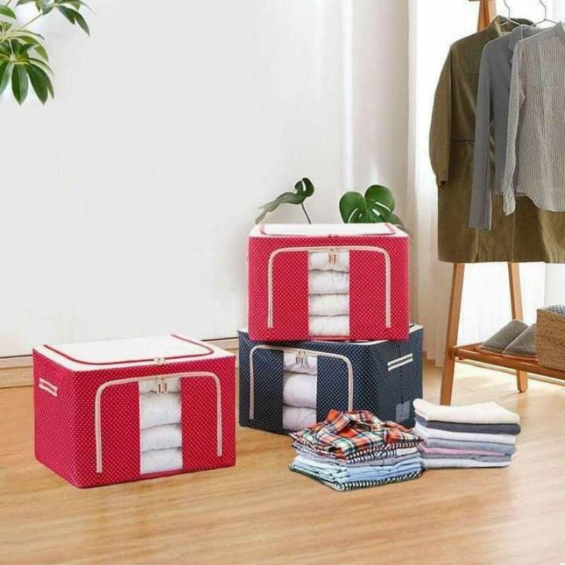 Hộp vải đựng đồ đa năng - Túi đựng quần áo chăn màn có khung thép