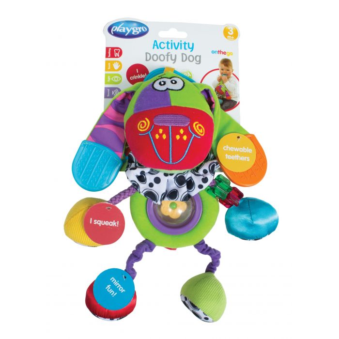 Đồ Chơi Treo Nôi Và Xe Đẩy Chó Doofy Dog Ngộ Nghĩnh Playgro, Cho Bé Từ 3 Tháng