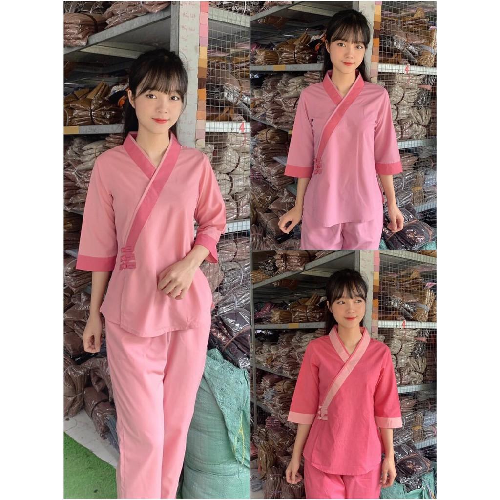 ĐỒ LAM ĐI CHÙA PHÁP PHỤC PHẬT GIÁO 3 NÚT