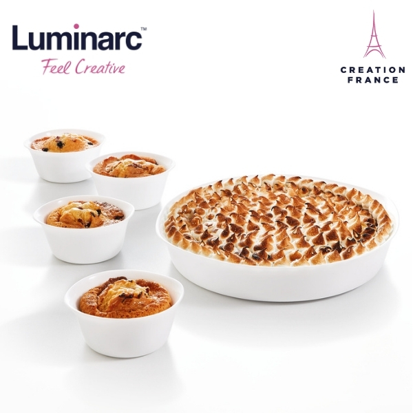 Bộ 3 Khay nướng Thuỷ Tinh Luminarc Smart Cuisine Tròn 11cm- LUKHN3295