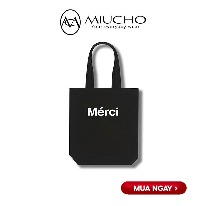 Túi tote vải, túi tote canvas đi học giá rẻ CV008 Miucho in basic