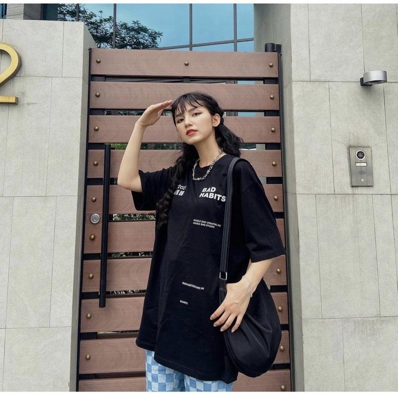 Áo thun unisex tay lỡ BAD HAPPY PILLS || Hany shop