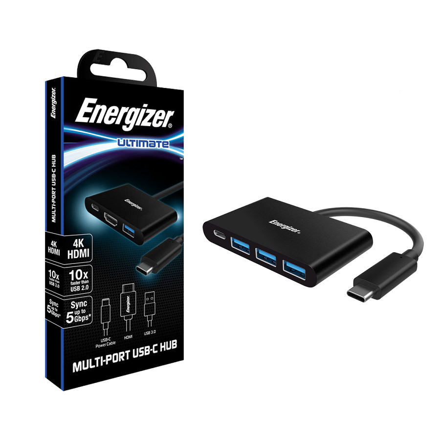 Bộ chuyển USB - C 3.1 Hub Energizer 3USB - A/1USB - C - HC304AC - Hàng Chính Hãng