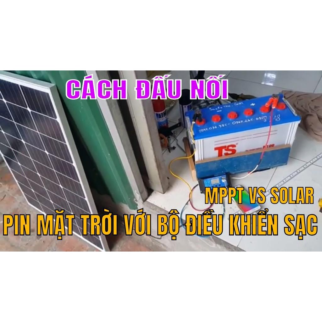 Bộ điều khiển sạc acquy từ năng lượng mặt trời NLMT tự động 12V 24V 10A 20A 30A có hiển thị LCD + sạc điện thoại từ USB