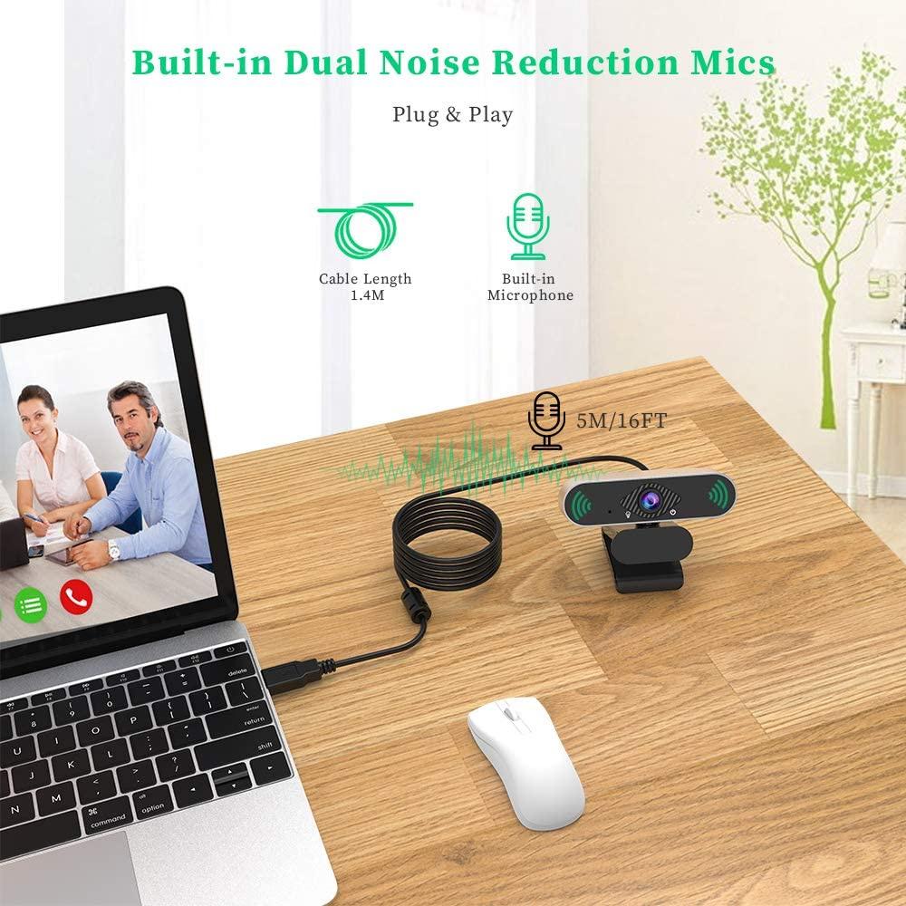 Hd 1080p Webcam, with Microphone, for Streaming Webcam, 360 Rotation Mini USB Camera, for Laptop Game Live Broadcast