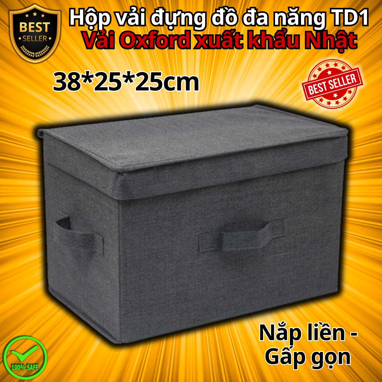 [Xuất Khẩu] Hộp Đựng Đồ Đa Năng Quần Áo Chăn Màn TD1 – Túi Vải Đựng Phong Cách Thụy Điển Sang Trọng, Lịch Sự – Chính hãng D Danido