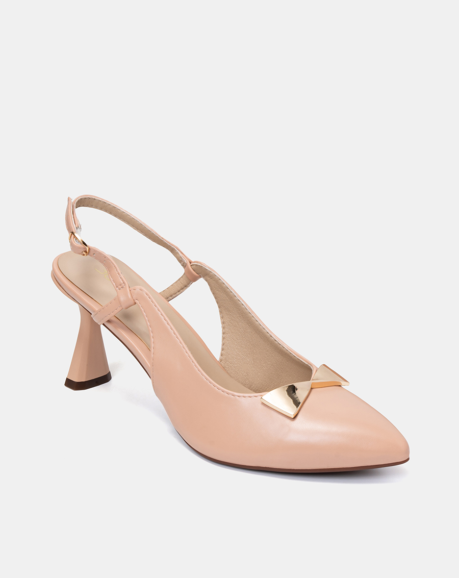 Giày Cao Gót Nữ 7cm Thời Trang JUNO Slingback Gót Thanh Đính Khóa Trang Trí CG07123