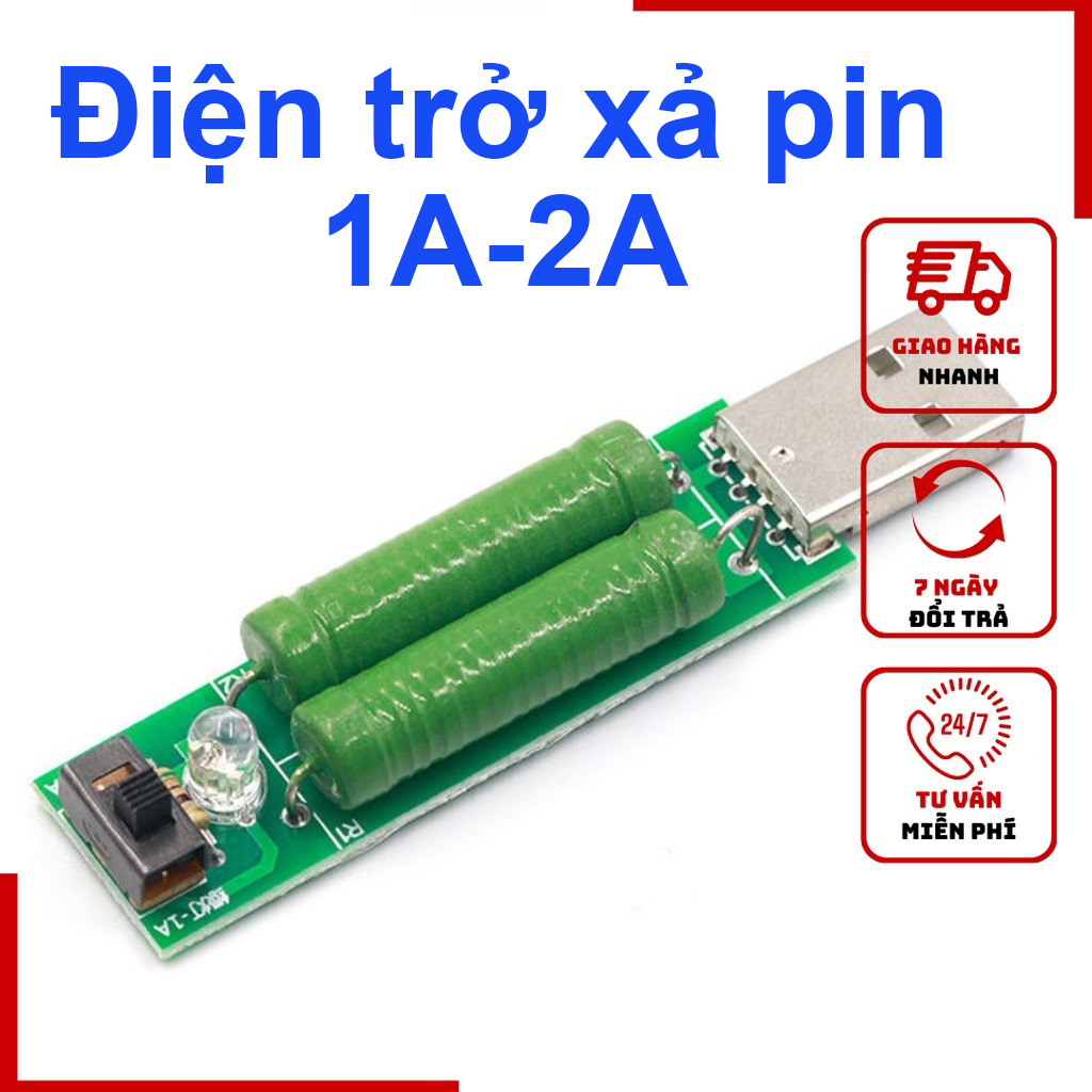 Điện trở xả pin 1A-2A cắm cổng USB