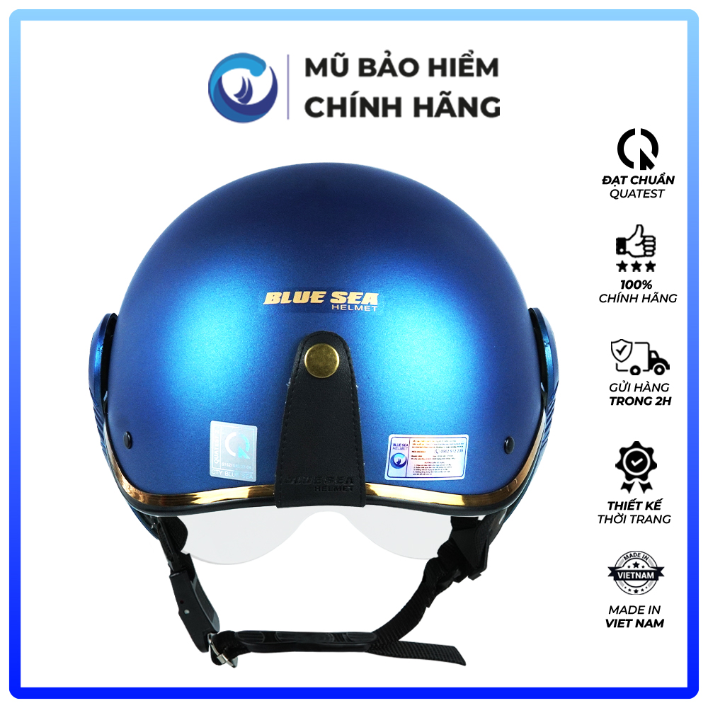 Mũ bảo hiểm 1/2 đầu, nửa đầu - Có Kính BLUESEA A366K - Đủ màu, Thời trang - Freezise - Chính hãng