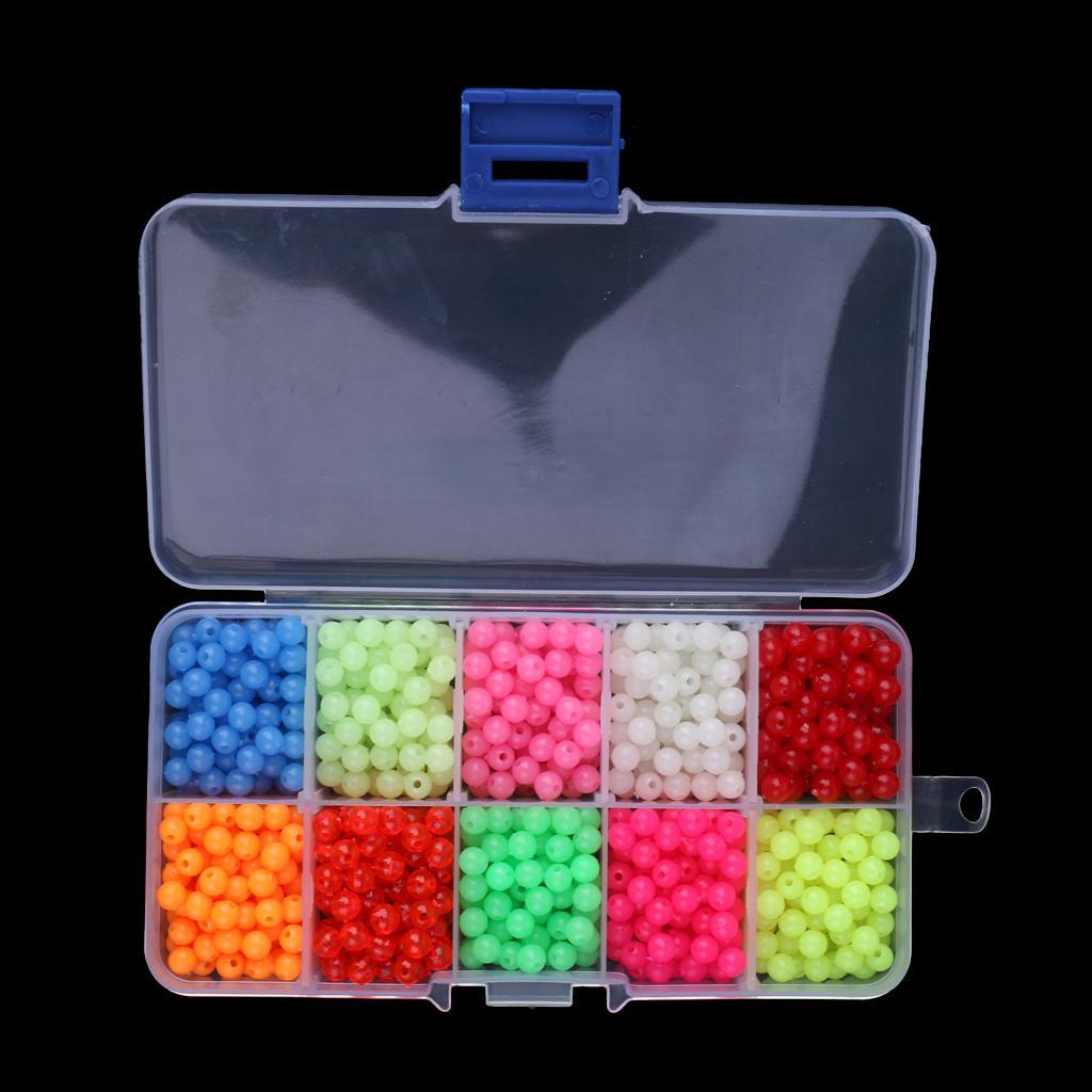 1 Box of Plastic Luminous Round Beads Fishing Lures Fishing Bead Fishing Beads Kit Fishing Tackle Tools Eggs Hard Fishing Beads