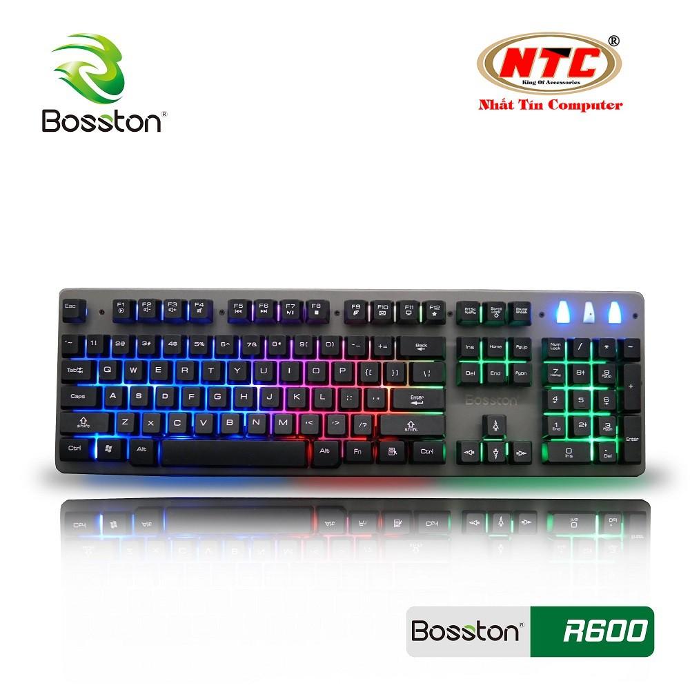 Bàn phím giả cơ chuyên game Bosston R600 Led đa màu (Đen) - Hàng chính hãng