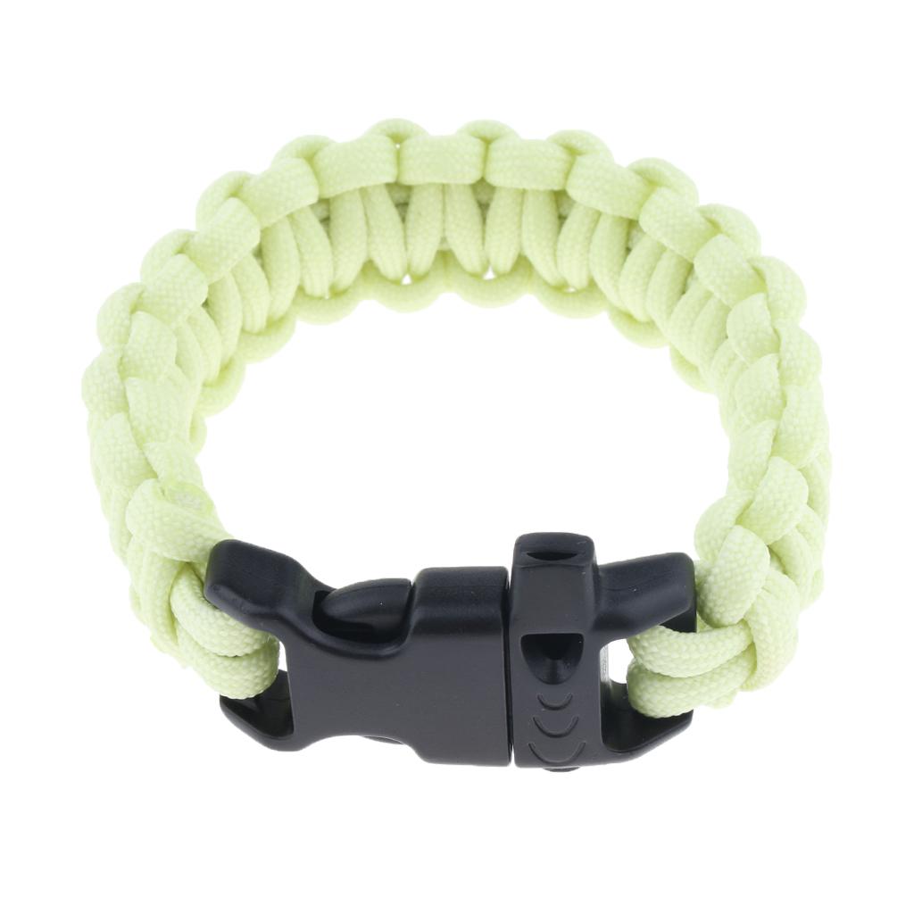 Outdoor Camping Hiking Survival Rope Paracord Bracelet with Buckle yellow