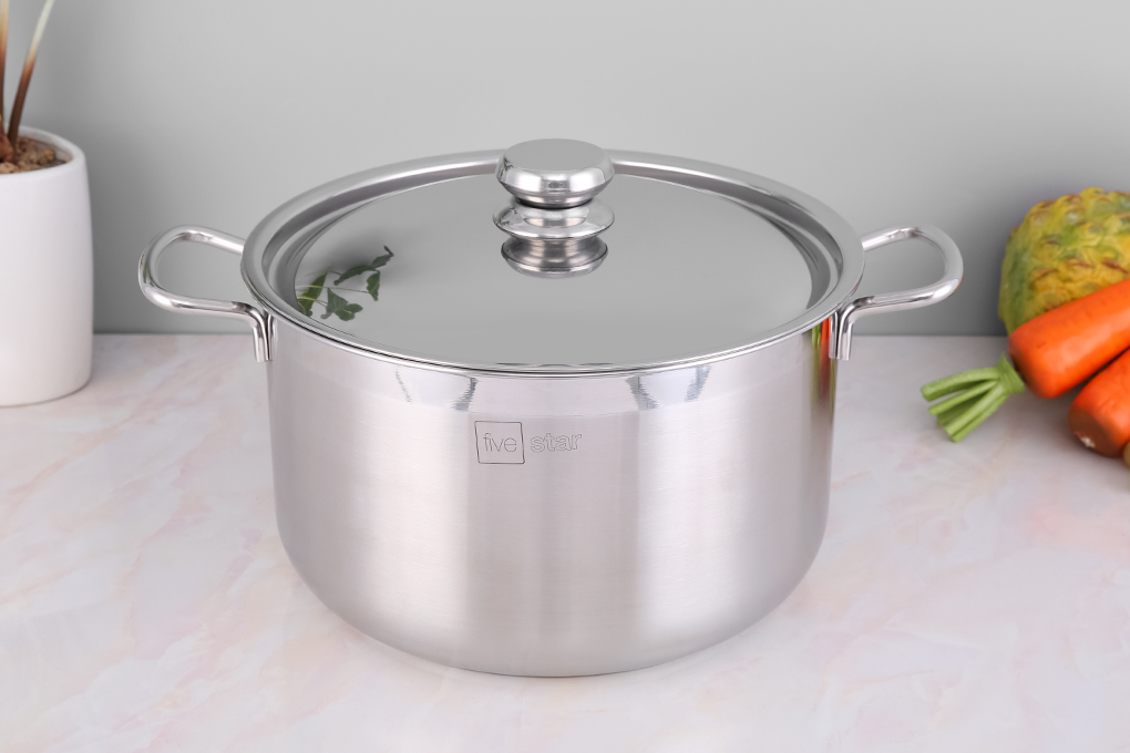 Nồi Inox Bếp Từ 3 Đáy Fivestar Nắp Inox - Tặng 1 Muỗng Canh Inox Sw - 28Cm