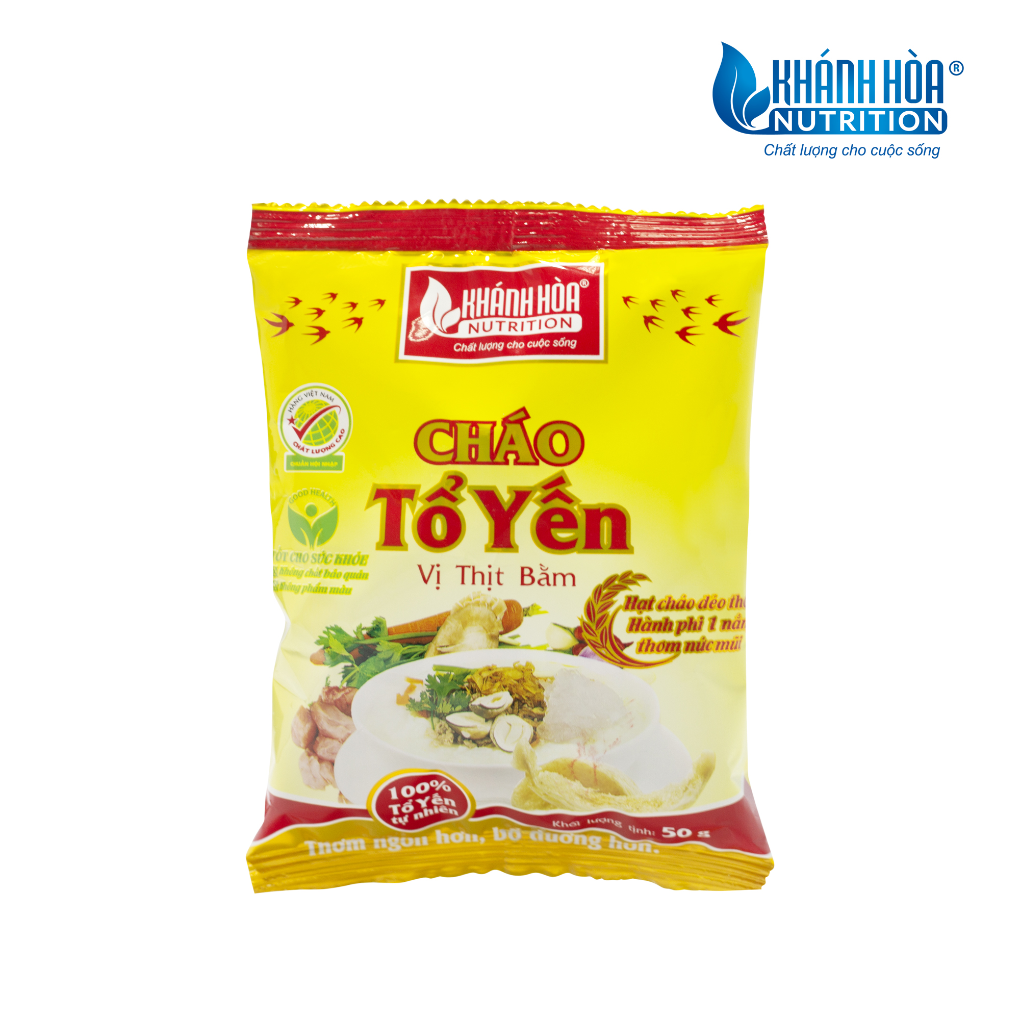 Cháo Tổ Yến Cao Cấp Vị Thịt Bằm - Khánh Hòa Nutrition - Thùng 30 gói x 50g