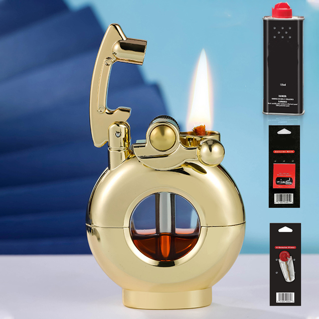Hột Qụet Bật Lửa Xăng Bấc Đá Lộ Thiên Hiển Thị Mức Nhiên Liệu Đẹp Độc Lạ Tiện Dụng + Bộ Phụ Kiện Chuyên Dụng Cao Cấp