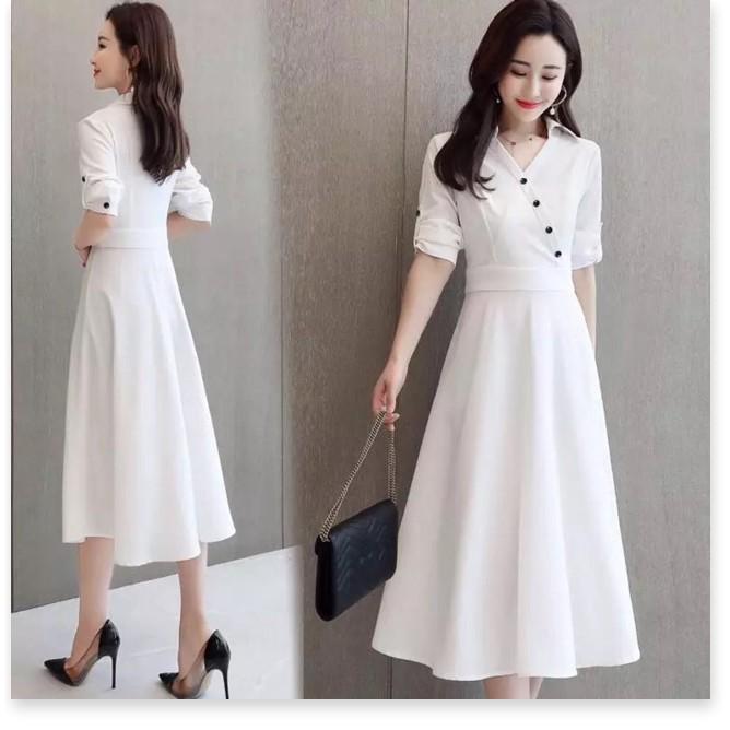 Đầm phong cách Vintage cổ sơ mi