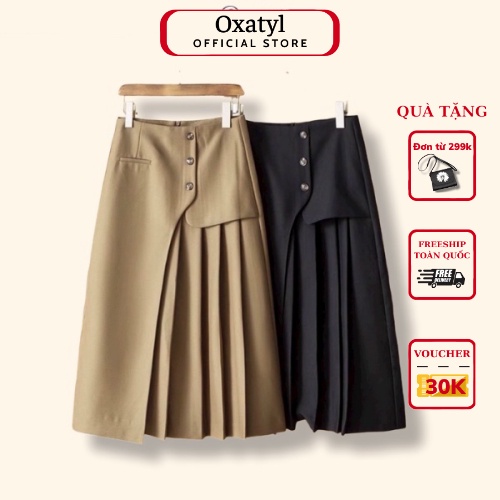 Chân Váy Xếp Ly 3 cúc Công Sở Thời Trang Oxatyl - CV012