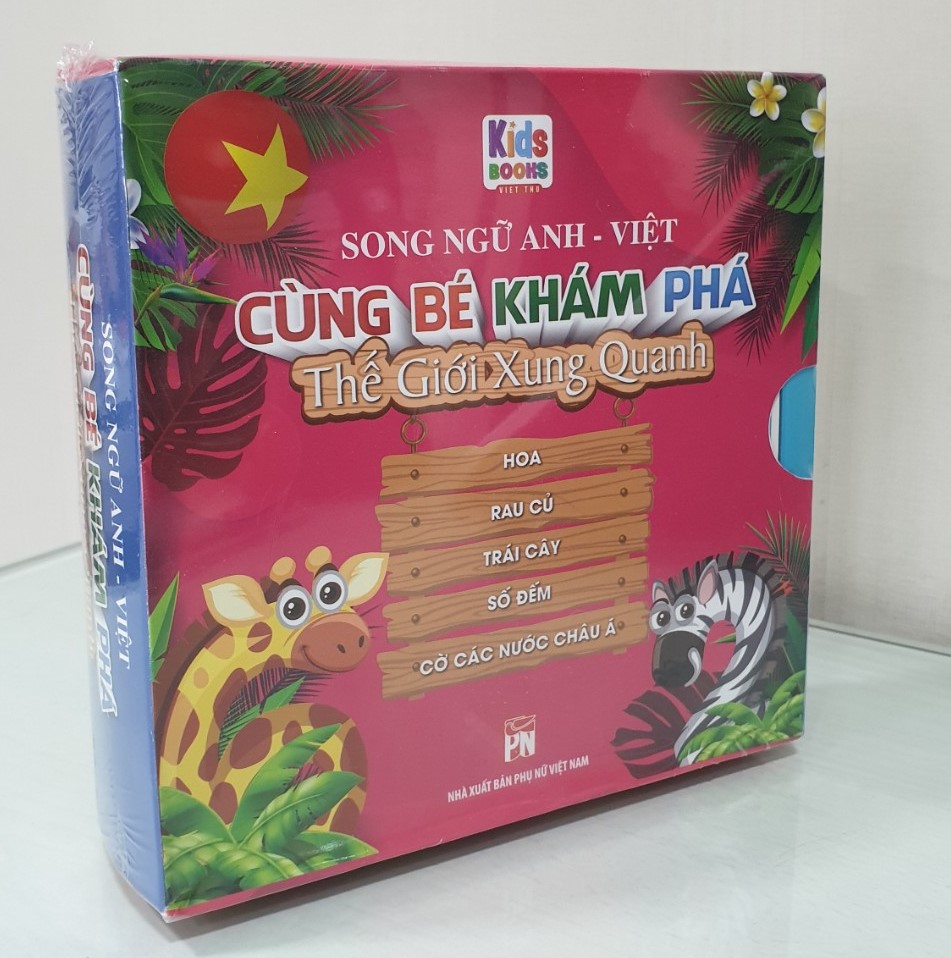 Combo Sách Song Ngữ Anh - Việt: Cùng Bé Khám Phá Thế Giới Xung Quanh : Hoa - Rau Củ - Trái Cây - Số Điếm - Cờ Các Nước Châu Á