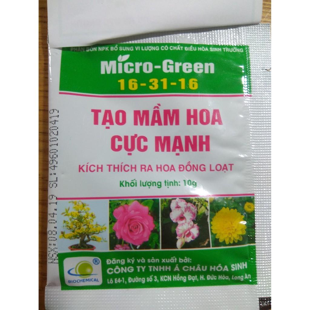 Phân bón Micro Green 16-31-16 Tạo mầm hoa cực mạnh - 1 gói 10g