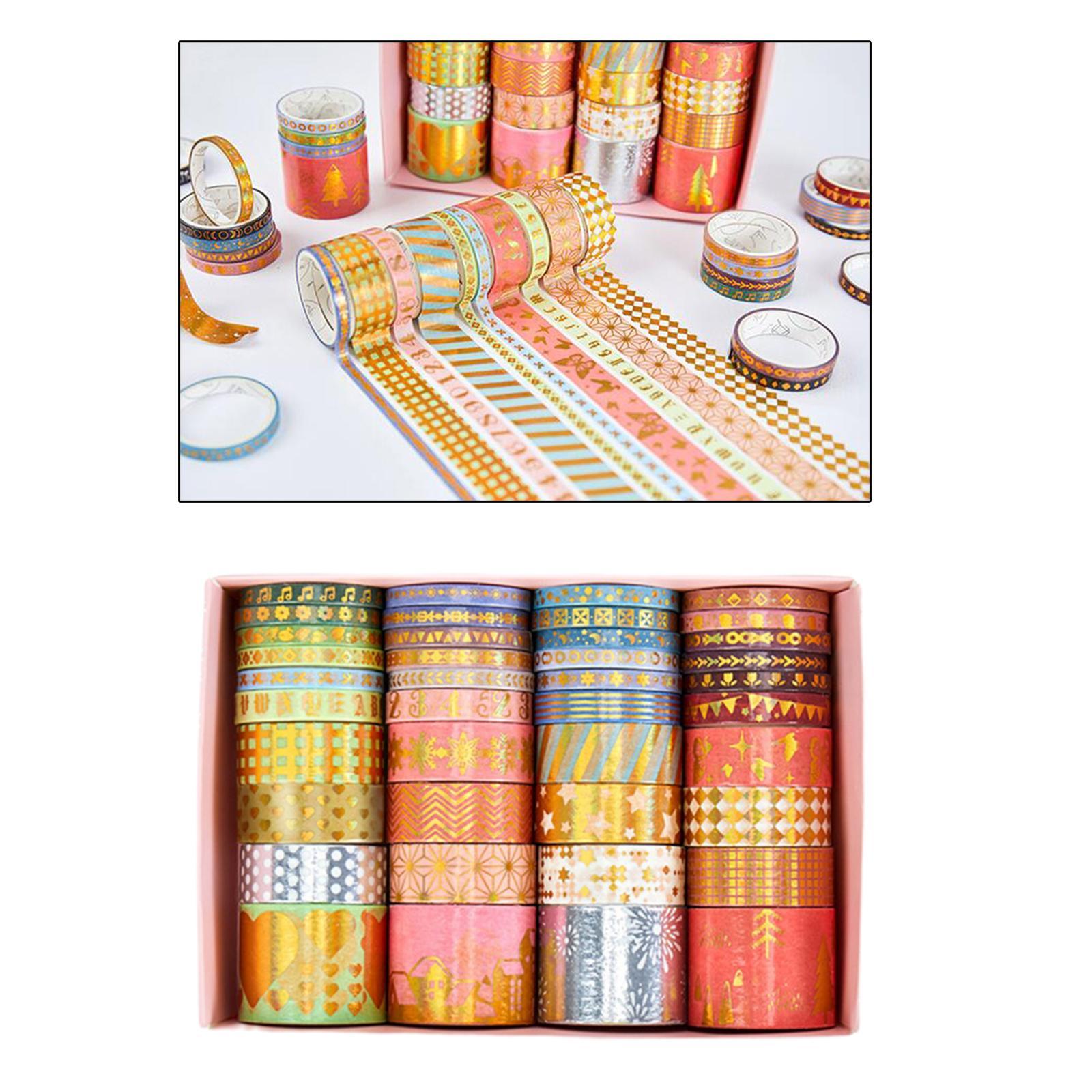 40 Rolls Washi Tape Hot Stamping for Planners Gift Wrapping Craft Supplies
