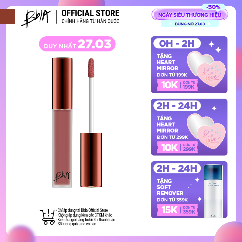 Son Kem Lì Bbia Last Velvet Lip Tint Version 5