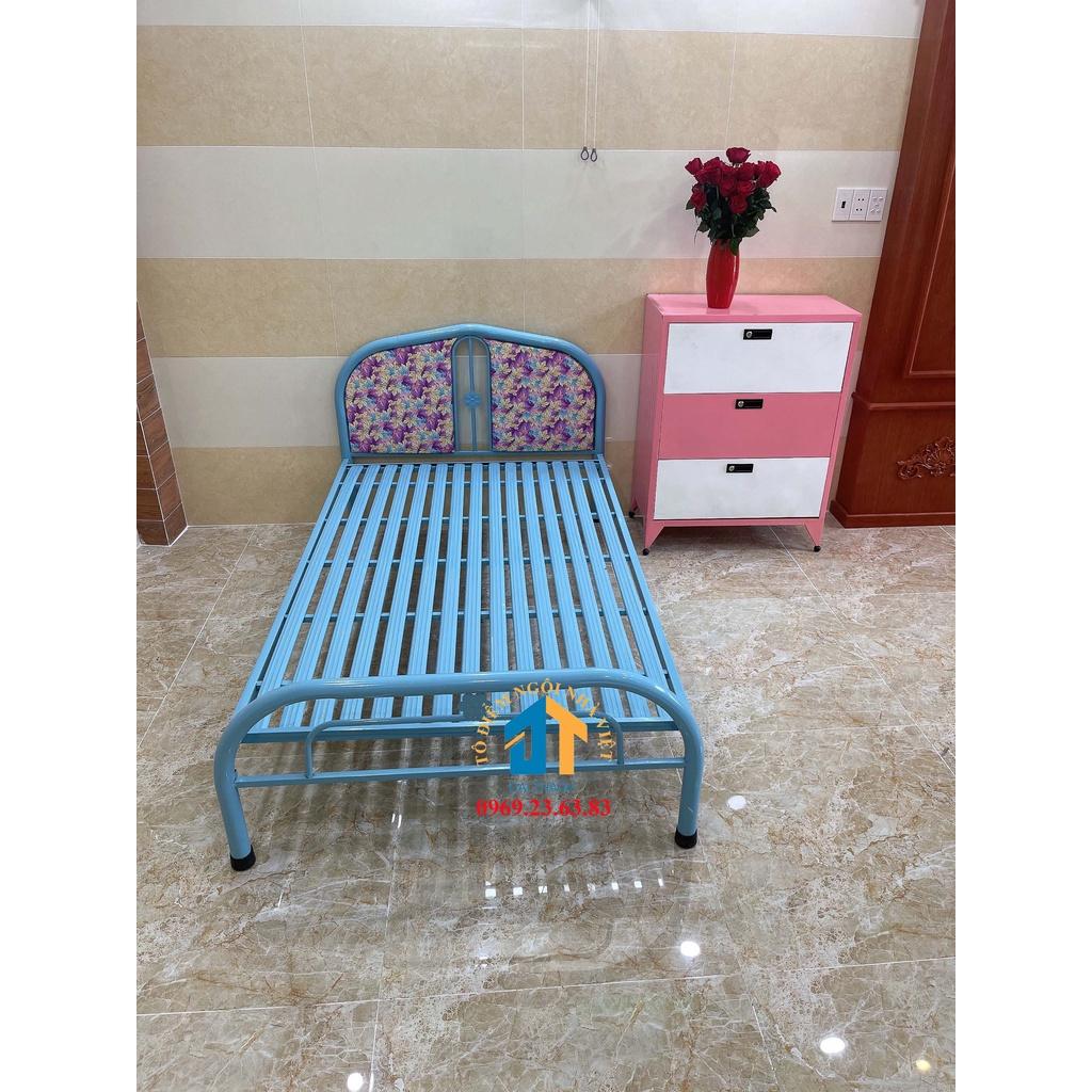 Giường sắt đơn ngang 1m màu xanh - ĐẠI THÀNH
